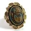 thumbnail 1  - SCARAB RING VINTAGE ADJUSTABLE RING &amp; GLASS CABOCHON GOLD TONE METAL JEWELRY