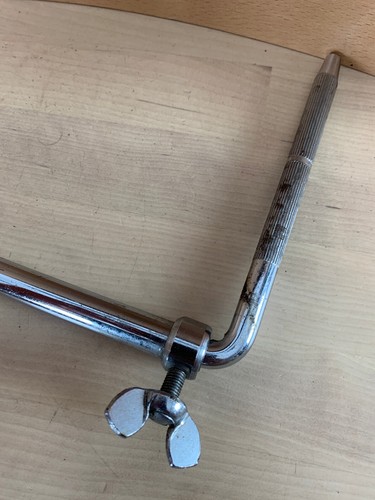 LUDWIG 60s Vtg CYMBAL L-ARM Holder Part Early Version Telescoping Transition Era - Picture 3 of 6