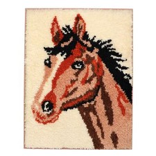 Framed Vintage Horse Hook Loop A Rug Wall Art 27" x 21"