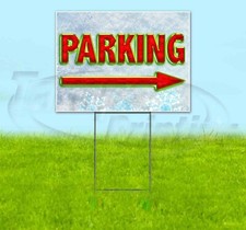 PARKING ARROW 18x24 Yard Sign Corrugated Plastic Bandit Lawn Business CHRISTMAS