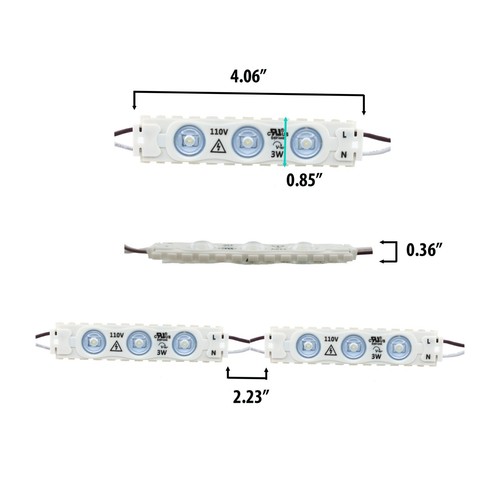 LED Module 110V-3W Store Front Light - 100 Pcs -55ft - IP67 Sign Channel Letter - Picture 3 of 9