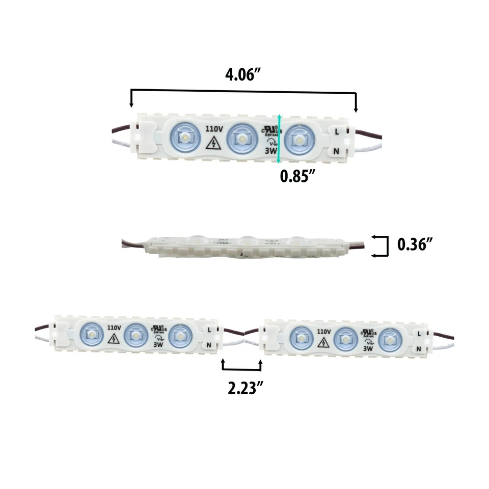 LED Module 110V-3W Store Front Light - 100 Pcs -55ft - IP67 Sign Channel Letter - Image 3 of 4