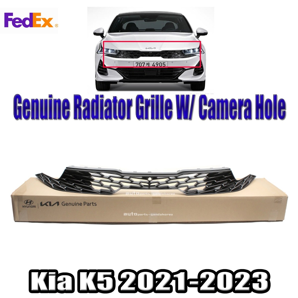 FEDEX⭐FREE Genuine 86351L2310 Radiator Grille W/ Camera Hole For