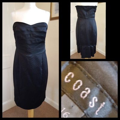 coast black strapless dress