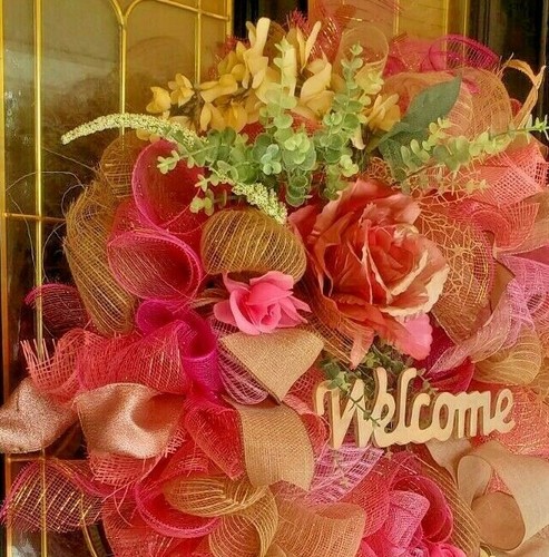 Summer Front Door Wreath Extra Large 30" inch Burlap Floral Farmhouse Decor XL - Picture 6 of 8