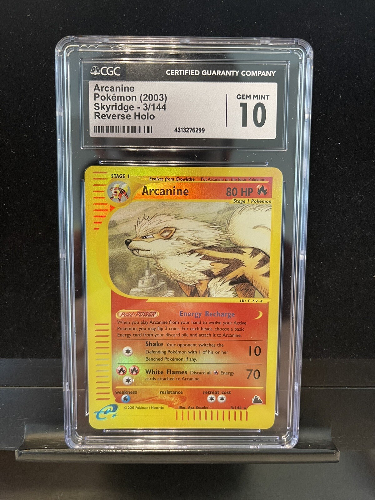 💎PSA CGC 10 GEM MINT💎 Arcanine 3/144 REVERSE HOLO Skyridge