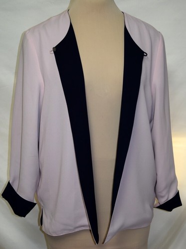 Drapers & Damons Reversible Poly Crepe One Button Jacket/Cardigan-Blue/Pink-14P - Picture 3 of 9