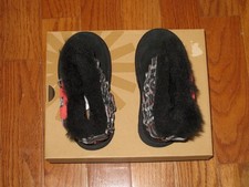 New UGG Australia Girls Eloise Boots Shoes Black Plaid Bow Ruffles 11M