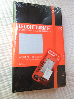 LEUCHTTURM 1917 POCKET NOTEBOOK + WHITELINES LINK RULED 185 NUMBR PAGES 6'' X 4''
