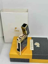 Cohiba Vintage Gas lighter Collectable Amazing Gold Plated Old School In Box