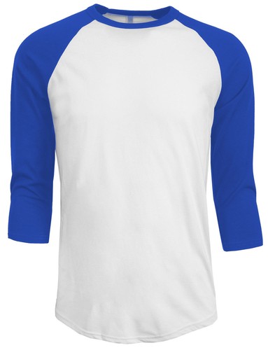 3/4 Sleeve Plain Baseball Raglan T-Shirt Tee Mens Sports Team Jersey - Picture 13 of 20