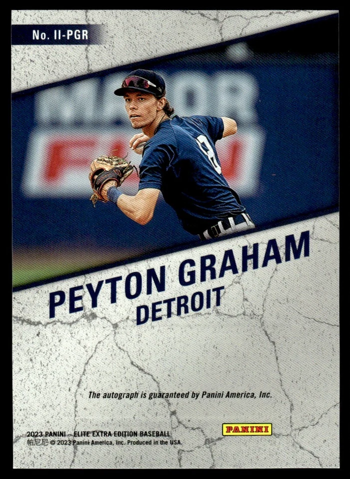 2023 PANINI ELITE EXTRA EDITION IMPACT IMPRESSIONS AUTO Peyton Graham Detroit - Image 2 of 2