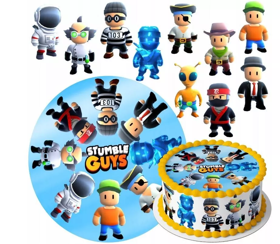 Jogo de fondant Stumble Guys Cake Topper Cake Picture Zuckerbild +