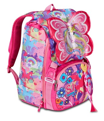 Set Zaino 3 Pezzi Per Ragazze Con Farfalle - Zaino + Portapranzo Termico + Astuccio - Per Scuola E Viaggi