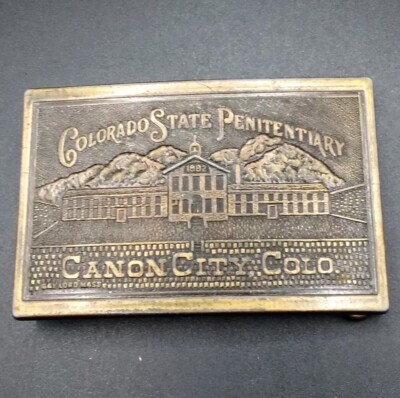 Vintage USA Gürtelschnalle Colorado State Penitentiary Canon City Colo Gefängnis