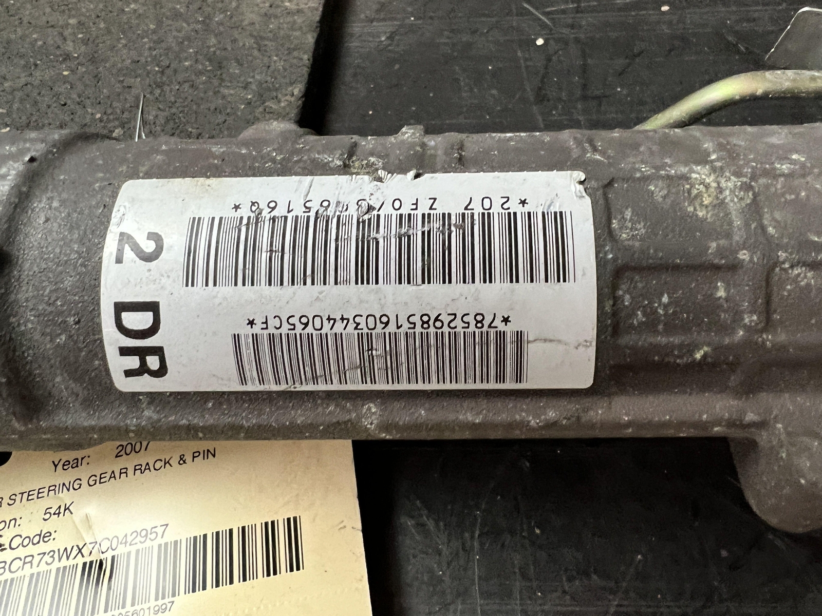2007 BENTLEY CONTINENTAL GT POWER STEERING GEAR RACK & PINION