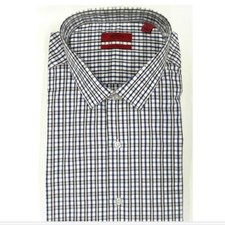 Alfani Performance Men Dress Shirt XL 17 1/2 32/33 Black Blue Plaid Stretch Wick