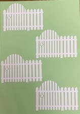 4 large garden gate and fence die cuts, garden fence, garden gate, farms, garden