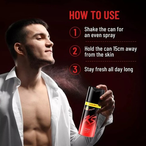 6 x45ml Kamasutra spark deodorant spray for men spicy and sizzling fragrance - Picture 5 of 5