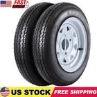 2 Pack 4.80-12 4.80x12 Trailer Tires on Rims 4 Lug 4" PCD White Spoke Wheels 6PR