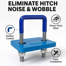 Anti Rattle Hitch Tightener 1.25" 2" Rubber Coated Clamp Trailer Cargo Bike Rack