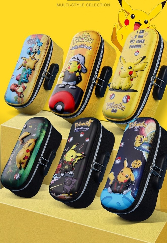 Estuche Pokemon Relieve 3D Muebles Escolar Pikatchu one piece Cerradura A Code