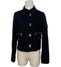 Ralph Lauren Womens Black Stretch Denim Jacke...