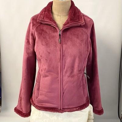 Green Tea Velour Plush Faux Fur-Lined Jacket , Cranberry , Super Soft Sz Medium