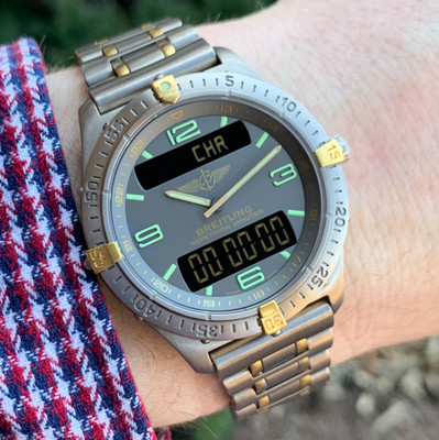 Breitling Aerospace F65062 Analog Digital Titanium 40mm Wristwatch