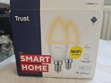 2x Trust WiFi CCT - E14-71297-02 Smart Bulb,Dimmable Candle Bulb,Works with Alex