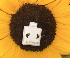14 K Yellow Gold Baby Foot Earring