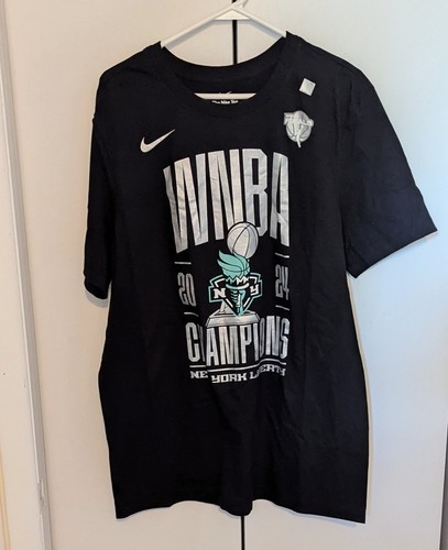 Nike New York Liberty 2024 WNBA Finals Champions T Shirt Size L Black Brand New
