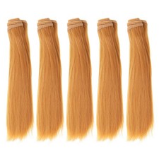 15cm Doll Hair Wefts, 5Pcs Straight Hair Doll Wigs, Yellow