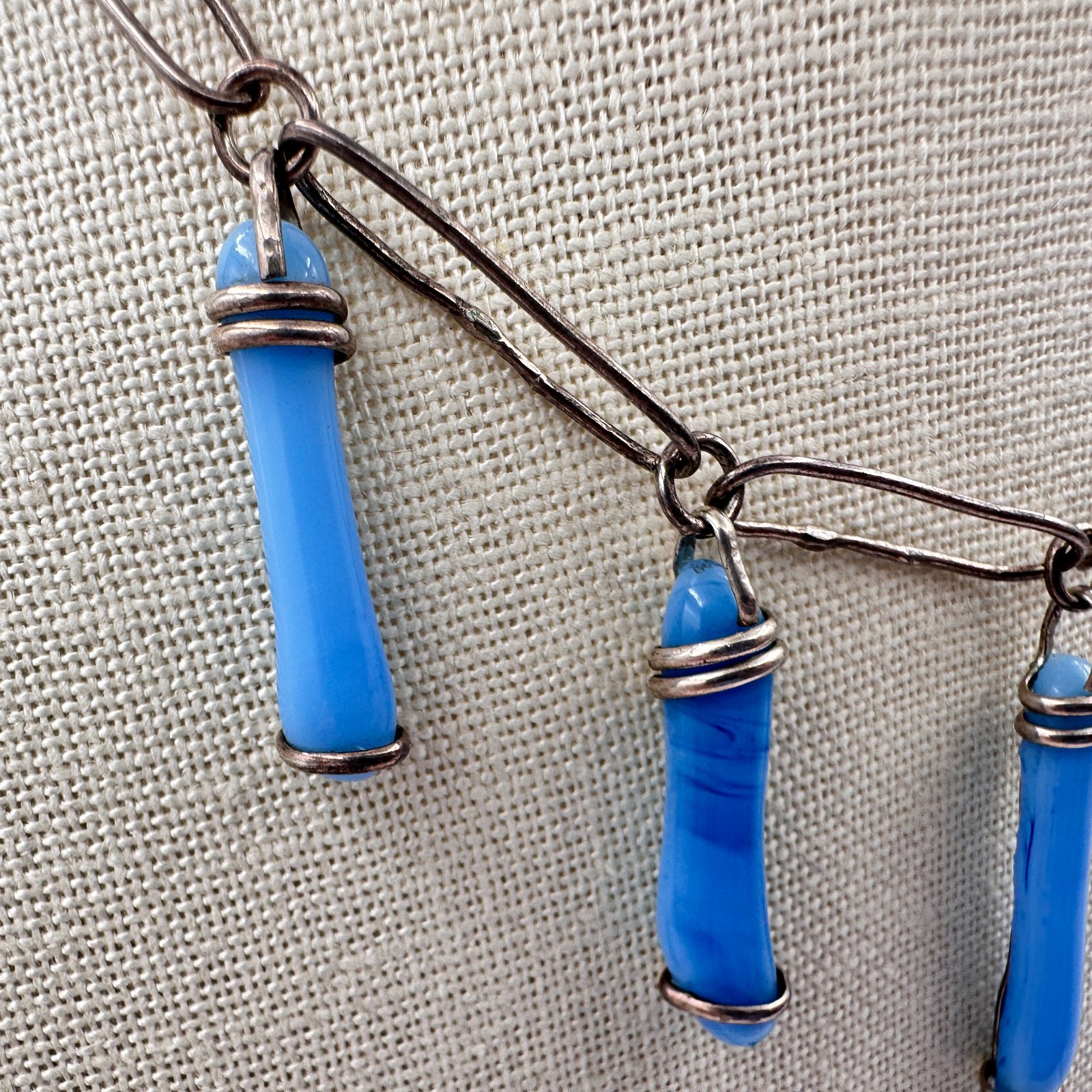 Vintage 90s Rectangle Link Chain Statement Neckla… - image 4