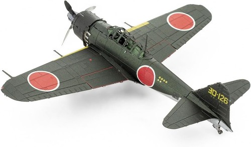 Metal Earth Mitsubishi Zero Color 3D Laser Cut Model + Tweezers 00122 - Picture 2 of 3