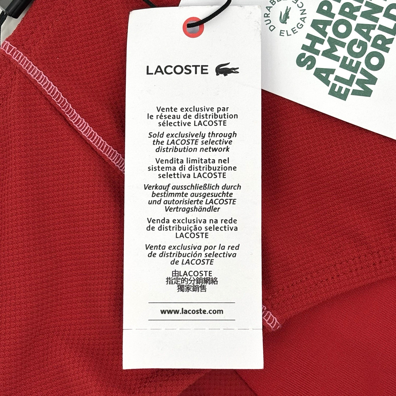 Lacoste Technical Jersey Bikini Swimsuit Bottom Logo Red Women's Size 4 NWT thumbnail 11