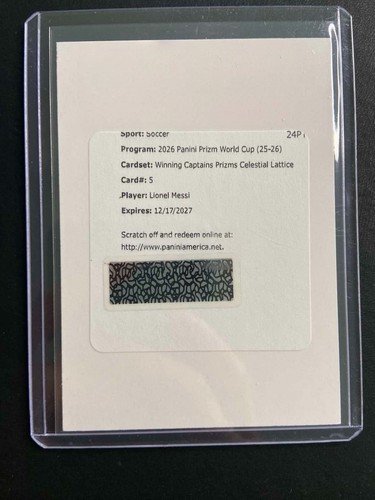 2026 Panini Prizm World Cup Lionel Messi Winning Captains Auto Celestial Lattice