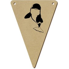 5 x 140mm 'Curious Orca Whale' Bunting Pennants / Flags (BN00090210)