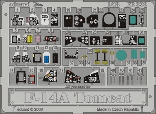 Eduard FE229 1/48 F-14A Tomcat Photo Etch for Hasegawa