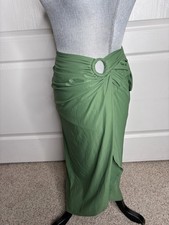 Agua de Coco Green Sarong Swim Cover Up Skirt Size M