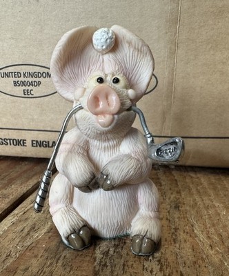 Piggin  Teed Off Golf Pig Figur David Corbridge 1997 Piggin Sammlerstück