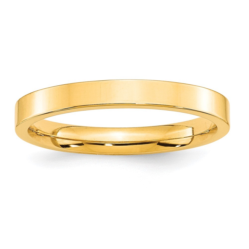 10k Yellow Gold 3mm Standard Weight Flat Comfort Fit Wedding Band Ring Size 7