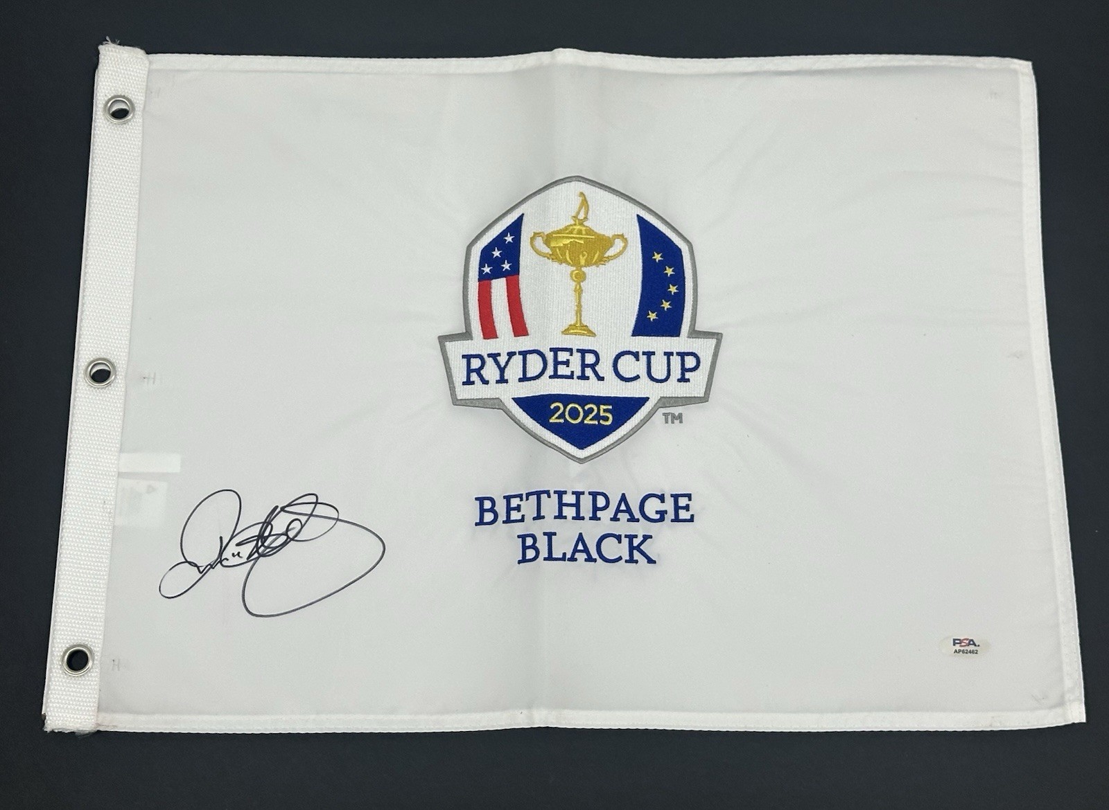 Rory McIlroy Autographed Signed 2025 Ryder Cup Team Europe Auto Flag ~ PSA COA 