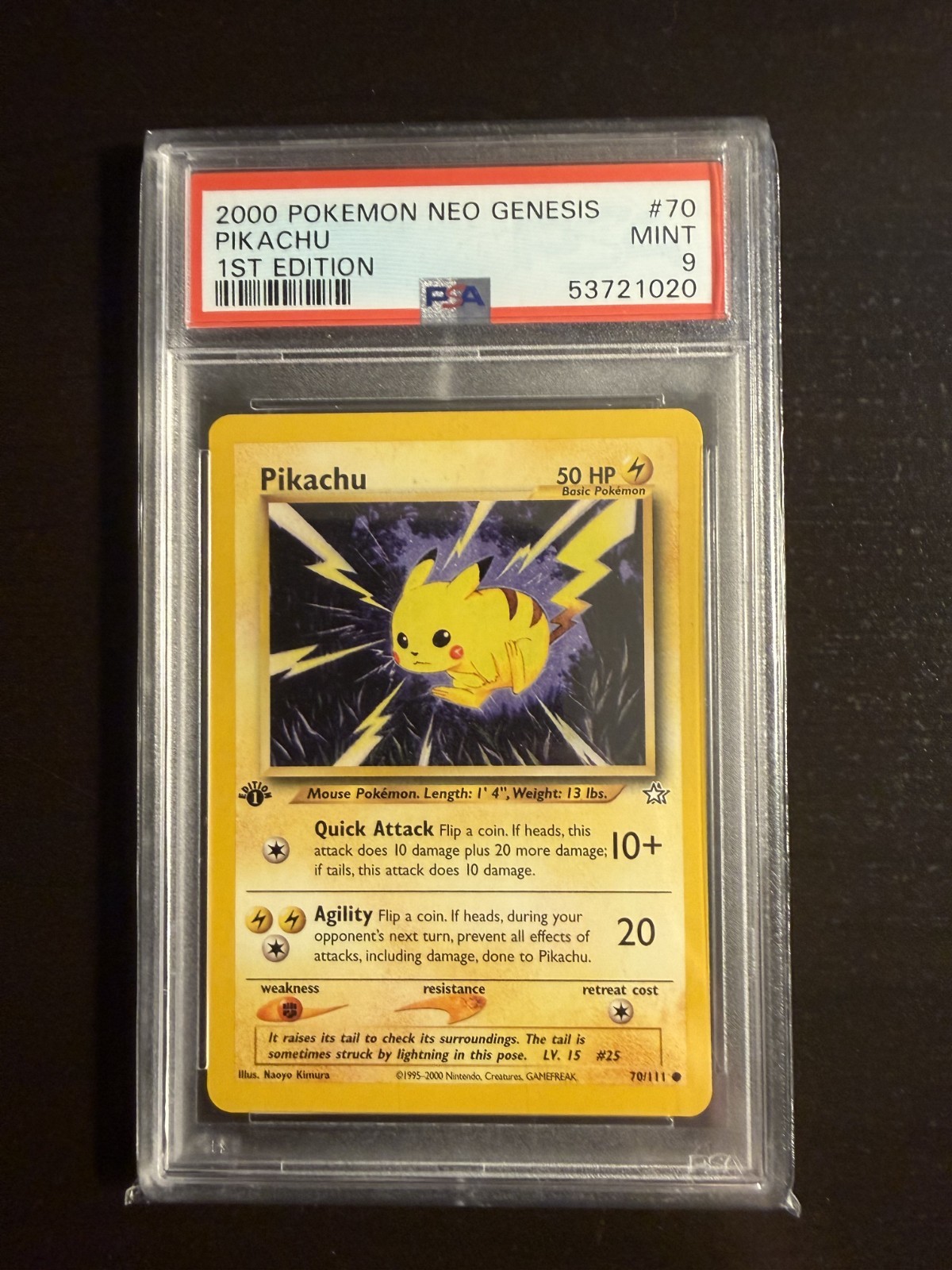 Pikachu #70 1st Edition Neo Genesis 2000 Pokémon PSA 9⚡️