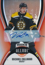 2025/26 Upper Deck Allure #141 Michael Callahan Red Rainbow Auto Base Parallel
