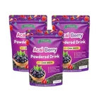 3 Packs FITGUM Acai Berry Drink Powder w/ Chia & Collagen – 10 Sachets Each