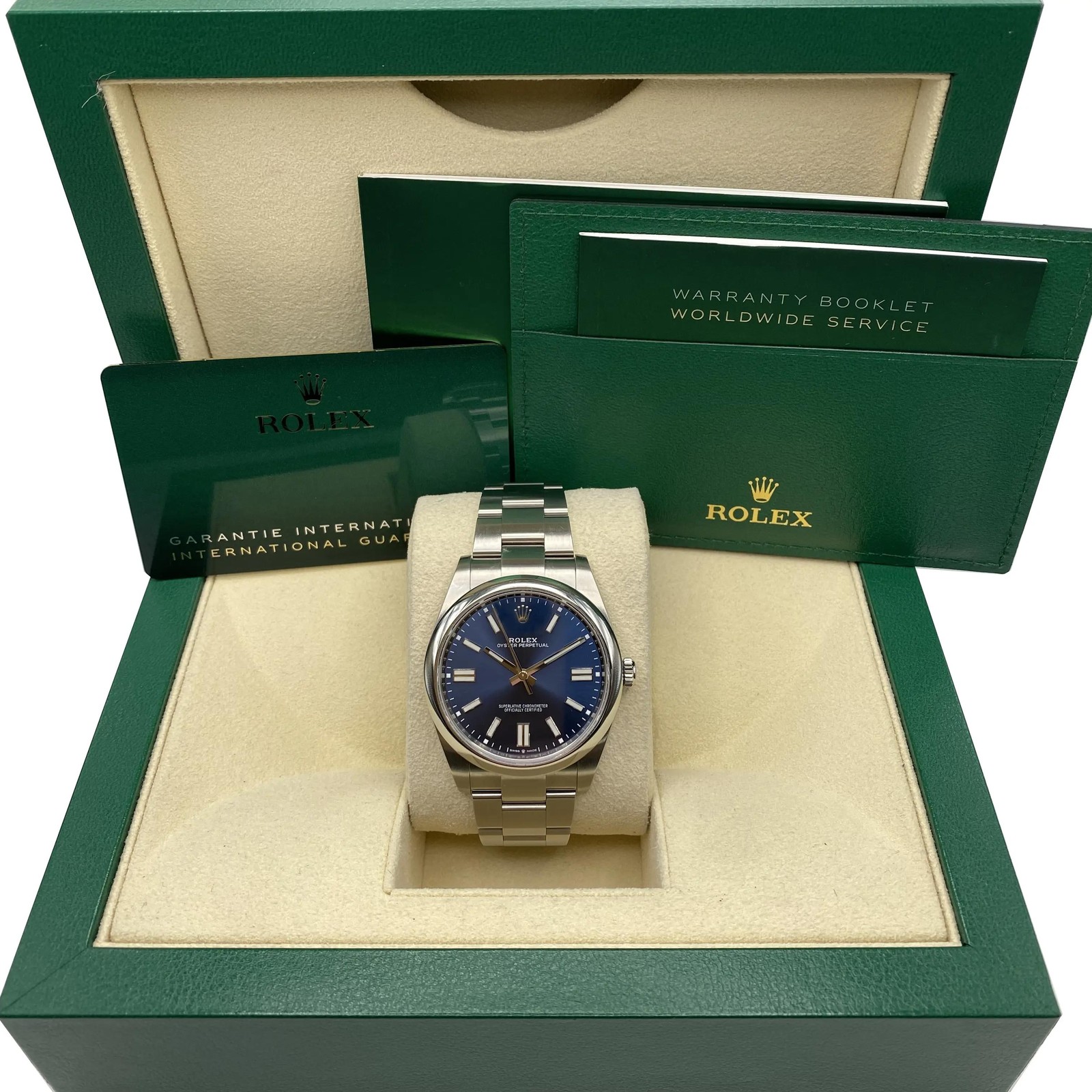 Rolex Oyster Perpetual 124300 Steel 41mm Blue Dial Automatic Mens Watch B&P