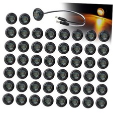50 Pcs 3/4 Inch Mini Round Smoked Lens Amber Button Side Marker Smoked/Amber
