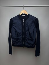 Moncler Hybrid Padded Knit Cardigan Jacket Navy Blue Size S