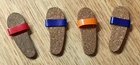 Vintage 1960s Ken & Allan Doll Red Blue & Orange Cork Sandals #750 #1404 Singles